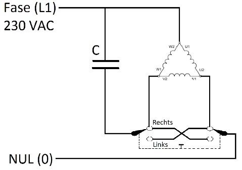Schema  Dubbelpolige Wisselschakelaar